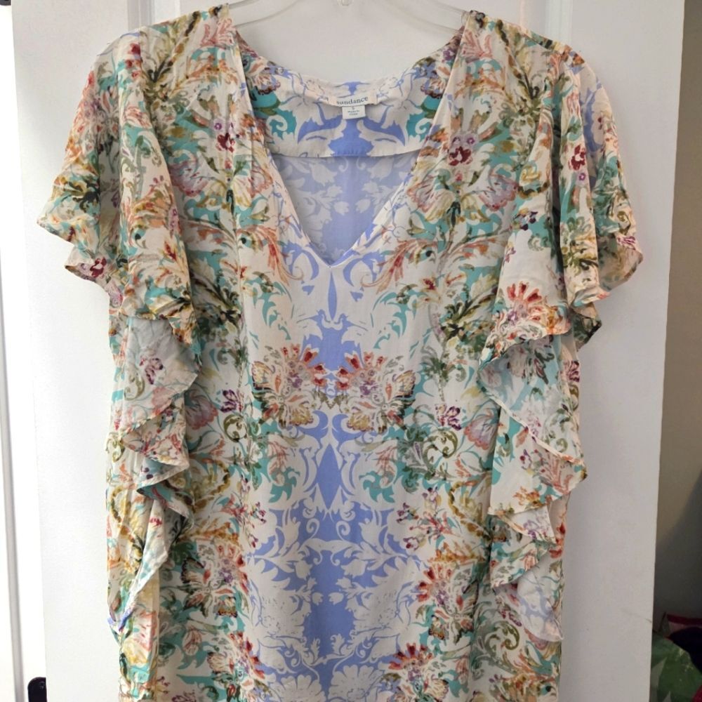Sundance Arabella Flutter Sleeve Floral Blouse - Picture 5 of 13
